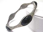 ANYIQUE LOOK FACET STONE BURNISH METAL METAL BANGLE