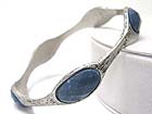 ANYIQUE LOOK FACET STONE BURNISH METAL METAL BANGLE