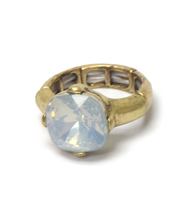 CATHERINE POPESCO INSPIRED SINGLE CRYSTAL STRETCH RING