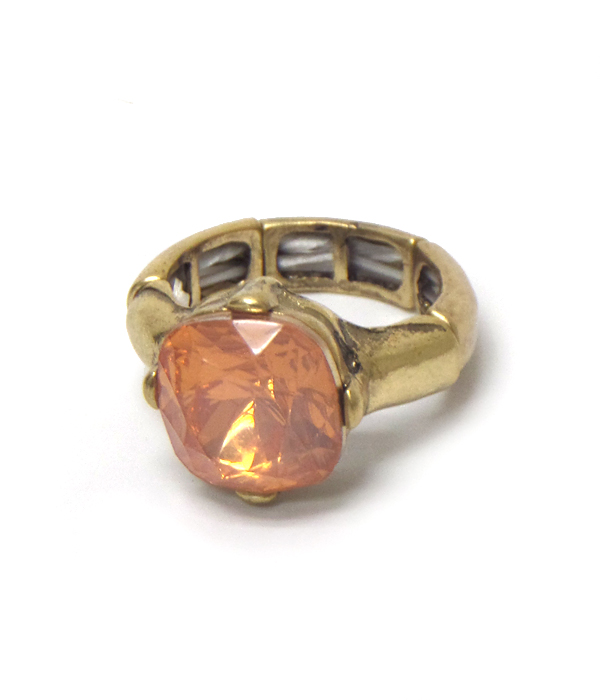 CATHERINE POPESCO INSPIRED SINGLE CRYSTAL STRETCH RING