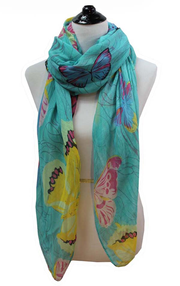 POLYESTER WORLD OF BUTTERFLY SCARF