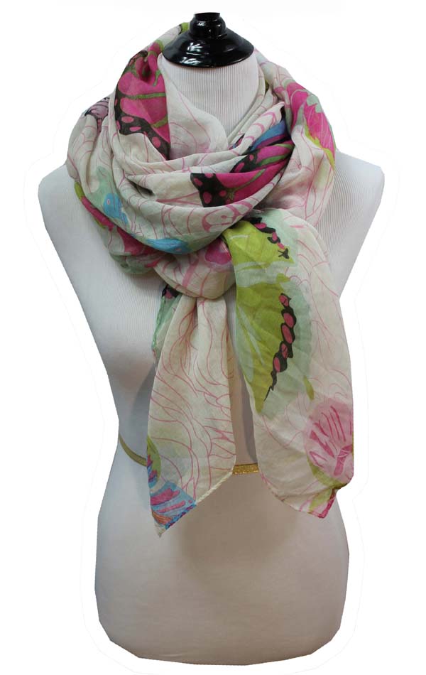 POLYESTER WORLD OF BUTTERFLY SCARF