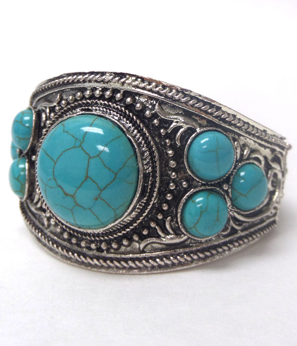 PUFFY TURQUOISE STRETCH BRACELET
