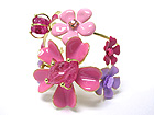 CRYSTAL AND ENAMEL METAL MULTI FLOWER DECO BANGLE