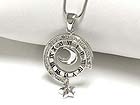 WHITE GOLD PLATING CRYSTAL ASTRONOMY THEME PENDANT NECKLACE