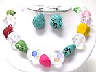 NATURAL STONE AND FACET BEADS NECKLAE SET