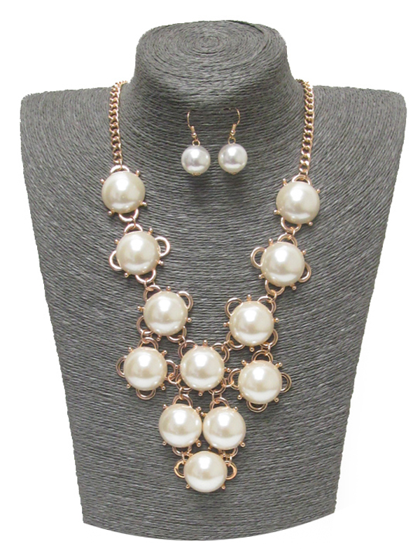 SPRING STATEMENT MULTI BUBBLE PEARL NECKLACE SET