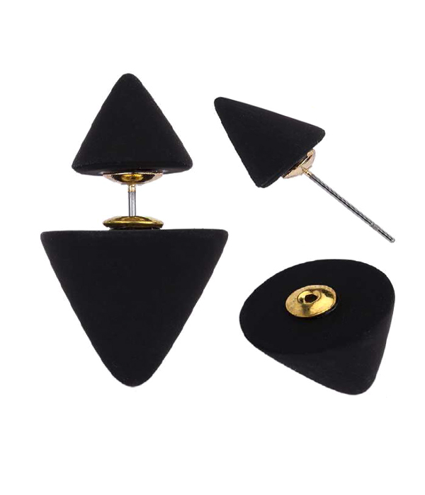 MATT FINISH CONE DOUBLE SIDED FRONT AND BACK EARRINGS
