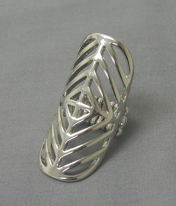 ELECTRO PLATING METAL CHEVRON KNUCKLE STRETCH RING