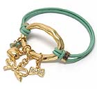 CRYSTAL DECO MULTI RIBBON DANGLE HAIRBAND AND BRACELET IN ONE