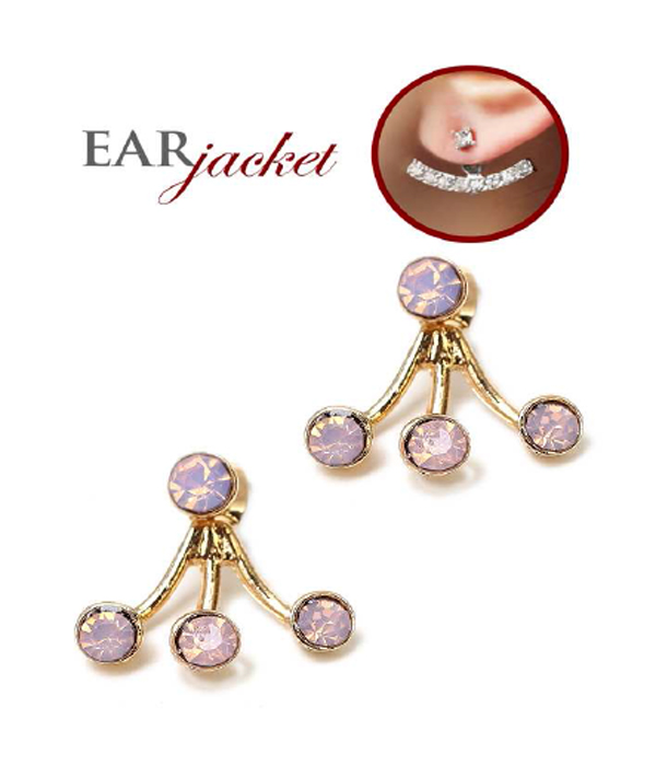 CRYSTAL AND PEARL EAR JACKET EARRING