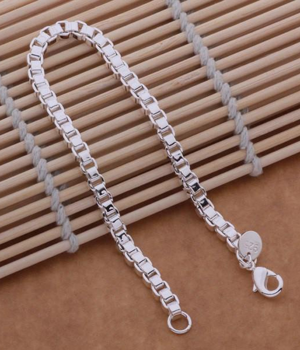 925 STERLING SILVER PLATED CHAIN BRACELET