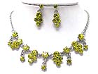 AUSTRIAN CRYSTAL BALL DANGLE NECKLACE AND EARRING SET 