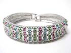 MULTI CRYSTAL STUD METAL LINK BANGLE