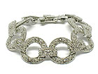 DESIGNER STYLE CRYSTAL AND CASTING METAL LINK BRACELET