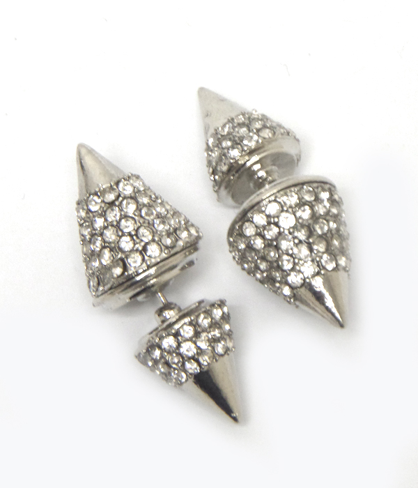 DOUBLE SIDED FRONT AND BACK SPIKES EARRINGS