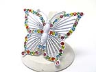 CRYSTAL STUD ENAMEL METAL LARGE BUTTERFLY STRETCH RING