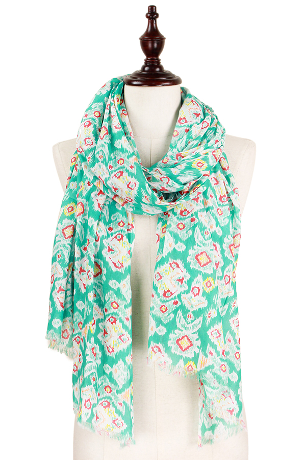 ABSTRACT PATTERN OBLONG SCARF - 100% COTTON