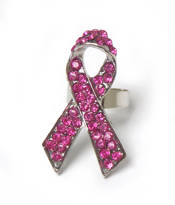 BREAST CANCER AWARENESS PINK RIBBON RING