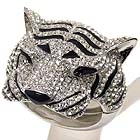 CRYSTAL STUD LARGE TIGER HEAD HINGE BANGLE