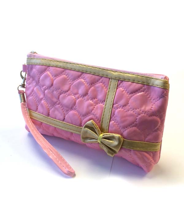 EMBOSSING HEART COSMETIC POUCH