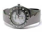 CRYSTAL STUD METAL HINGE BANGLE WATCH