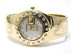 CRYSTAL STUD METAL HINGE BANGLE WATCH