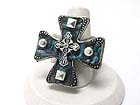 METAL PATINA CROSS STRETCH RING