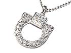 Wholesale Costume Jewelry - WHITE GOLD PLATING  DESIGNER INSPIRED  CRYSTAL NECKLACE - MADE IN KOREA