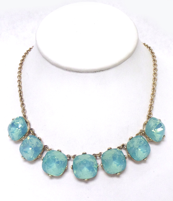 CATHERINE POPESCO INSPIRED LINKED LARGE OPAL CRYSTAL NECKLACE