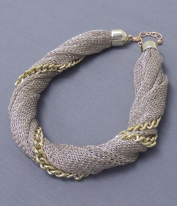 MESH CHAIN FABRIC NECKLACE