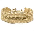 CROSS EMBROIDERED MULTI CHIP STONE AND THREAD FRIENDSHIP BRACELET
