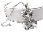 CRYSTAL DROP OWL PENDANT NECKALCE