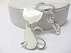 CRYSTAL AND ENAMEL CAT KEY CHAIN CHARM