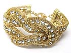 CRYSTAL STUD METAL TUBE CHAIN TOGLE BRACELET