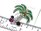 MULTI SIZE CRYSTAL PALM TREE PIN OR BROOCH