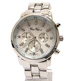 CRYSTAL DECO LARGE FACE AND METAL BAND MACHAEL KORS STYLE BOY FRIEND WATCH
