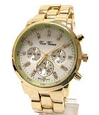 CRYSTAL DECO LARGE FACE AND METAL BAND MACHAEL KORS STYLE BOY FRIEND WATCH