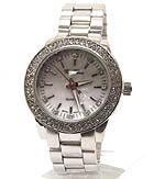 CRYSTAL DECO FACE AND METAL BAND MICHAEL KORS STYLE BOY FRIEND WATCH