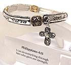 Religious Message  Bracelet - Philippians 4:13 - BOOKMARK INCLUDED