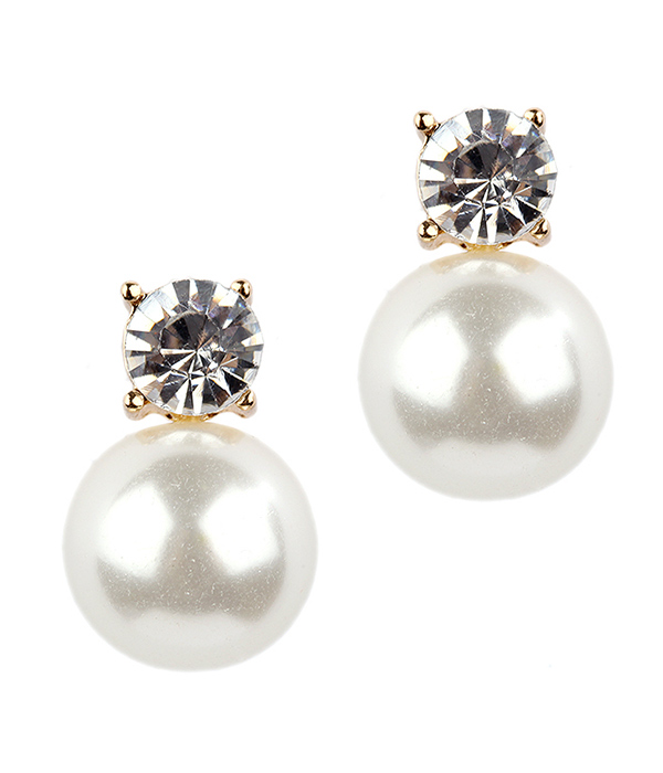 CRYSTAL AND PEARL EARRING