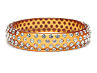 SIMULATED STONE STUD ACRYLIC BANGLE BRACELET - 4 ROW