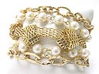 PEARL AND MIXED METAL CAHIN LINK BRACELET