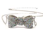 CRYSTAL BOW DROP CHAIN NECKLACE