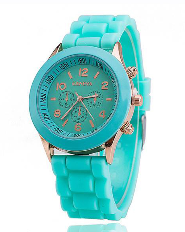FASHION SILICON JELLY BAND WATCH