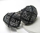 CRYSTAL TRIANGLE LINE DECO METAL HINGE BANGLE