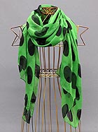 100% POLYESTER LARGE POLKADOTS SCARF