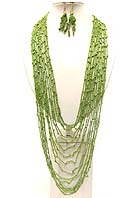 MULTI ACRYLIC BALL AND BRAIDED YARN NECKLACE SCARF