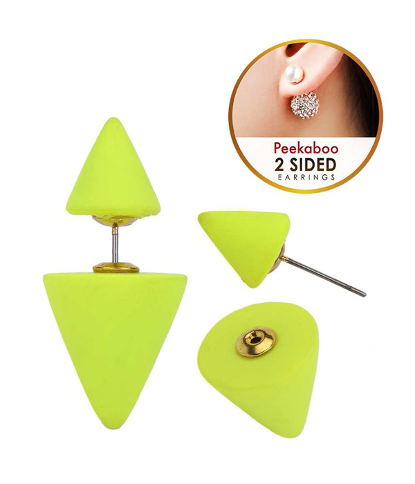 NEON SPIKE DOUBLE SIDED FRONT AND BACK EARRING