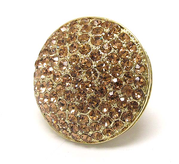 CRYSTAL PAVE LARGE DISK STRETCH RING